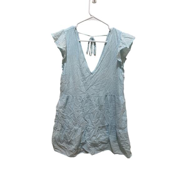 Abercrombie and Fitch Blue Linen Sundress Size Medium Tall - Picture 1 of 6